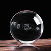 UK 3D Solar System Crystal Ball Planets Glass Ball Engraved Globe 60MM+Stand