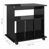 Rolling Cabinet High Gloss Black 60 x 45 x 60 cm Chipboard Organiser Furniture