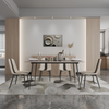 Mondeer Dining Table with Adjustable Pads Mental Legs for 4-6 Persons Oak&Black