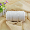 UK 200m 100% Natural Beige Cotton Twisted Cord Craft Macrame Artisan String 3mm