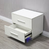 High Gloss Front Bedside Table Cabinet Nightstand White / Black 2 Drawer RGB LED