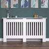 Radiator Cover White Cabinet Slatted Traditional Shelf Grill Furniture MDF Wood