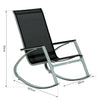 Outsunny Rocker Garden Metal Rocking Chair Outdoor Relaxing Patio Sun Lounger