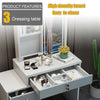 Modern Dressing Table Stool Set Makeup Desk w/ Mirror & 4 Drawers Bedroom UK