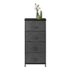 Bedside Storage Cabinet Drawers Fabric Metal Frame Sofa Side Bedroom Nightstand