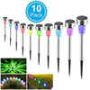 10/24x STAINLESS STEEL SOLAR LED GARDEN LIGHT COLOUR CHANGING/WHITE OUTDOOR POST