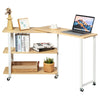 L-shaped Mobile 360° Rotating Corner Computer Desk Laptop Computer PC Desk Home