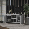 Small Grey Modern TV Stand Media Storage Cabinet Shelf Unit Cupboard Doors Room