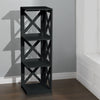 Black Wooden Corner Shelves Unit Storage Bookcase Bookshelf Display Cabinet Rack