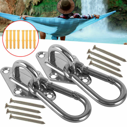 Heavy Duty Hammock Hanging Hook Kit Stainless Swing Chair Swivel Hardware Set