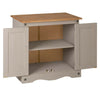 Corona Grey Wax 2 Door Small Sideboard Cupboard, Solid Mexican Pine Wooden