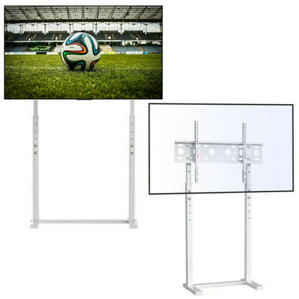 White No Drill Floor TV Stand Tall with Bracket Mount 32-100