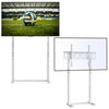 White No Drill Floor TV Stand Tall with Bracket Mount 32-100" Height Adjustable