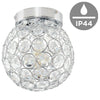 Bathroom Ceiling Light Fitting Chrome Finish Modern Clear Acrylic Jewel Design