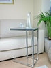 Wooden Sofa/Side/End/Laptop Table-Grey Glossy Top,Chrome Frame