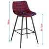 2 x Barstool Breakfast stool Metal+Velvet Counter Bar Chair Faux Bar Stool