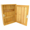 Wall Mounted Wooden Bamboo Key Storage Box Hanging Hooks Holder Organiser