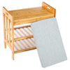 Simple Shoe Rack Shoe Bench Stool Organizer w/ Seat Cushion Hallway Storage Rack