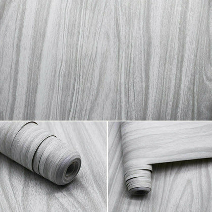 Self-adhesive Wood Grain Wallpaper Furniture Renovation Sticker PVC Waterproof M