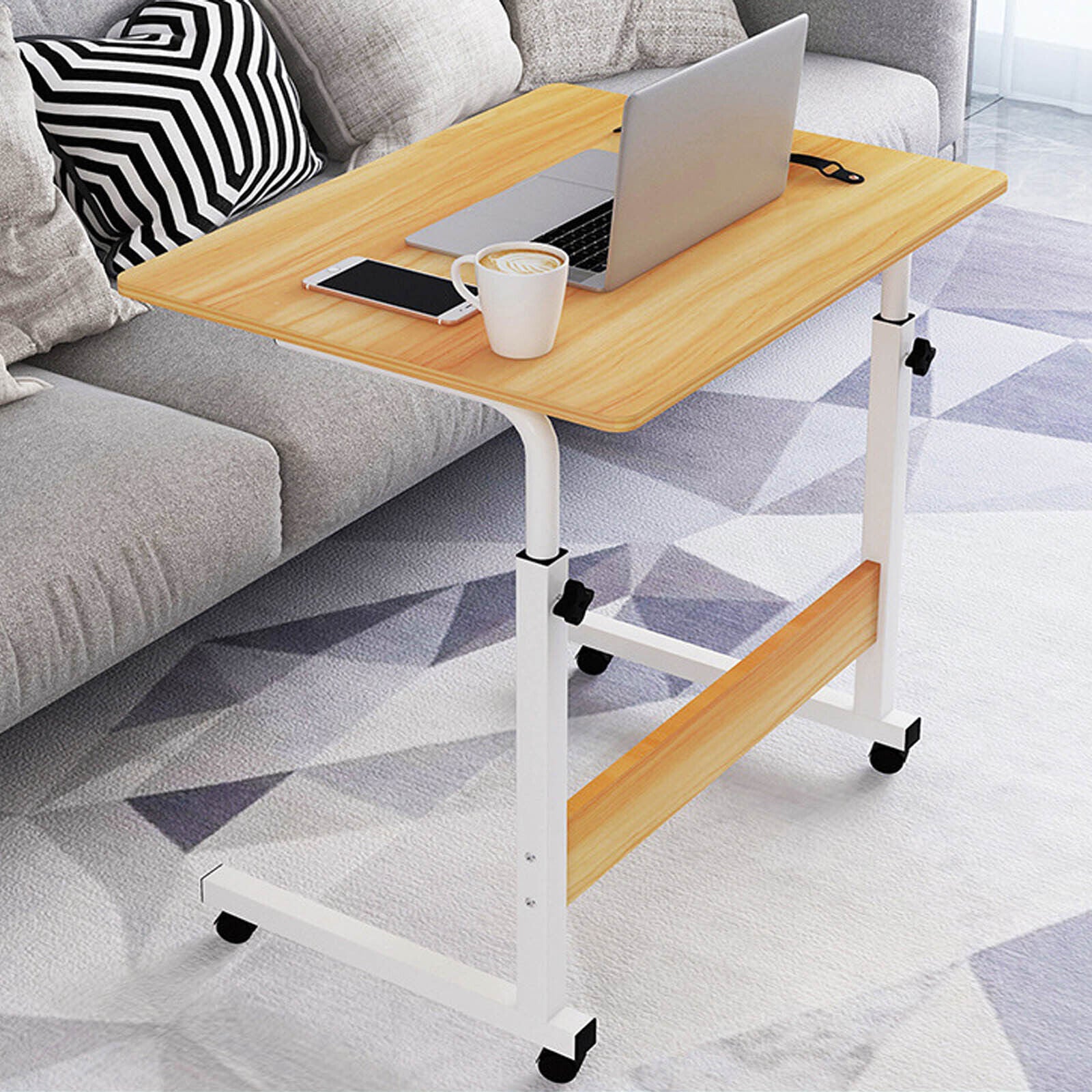 Portable computer desk adjustable laptop table for sofa bed rolling deals laptop tray for home office