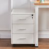 White/Black 3 Drawers Mobile File Cabinet Side End Table Storage Cabinet Office