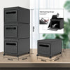 Mondeer Black Plastic Storage Boxes Storage File Cabinet on Wheels Removable