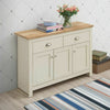 Sideboard Cabinet Furniture Storage Grey or Cream Cupboard 3 Doors 2 Drawers