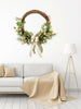 Wall Hanging Hoop Fake Flower Dia 40cm Door Decor With Eucalyptus Garland