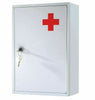 METAL WHITE CABINET STEEL LOCKING MEDICINE DRUGS UPBOARD STORAGE FIRST AID