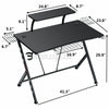 Gaming Desk PC Table w/ Monitor Stand+Cup Holder+Headphone Hook Ergonomic Office