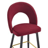 Velvet Bar Stool Modern Breakfast Bar Chair Kitchen Barstool Backrest Metal Legs