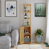 Bathroom Tall Cabinet 3-Tier Bamboo Shelves Storage Uint Cupboard Shelving