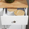 Kitchen Storage Cabinet Cupboard Organiser with Rubberwood Top, Shelf,Drawer