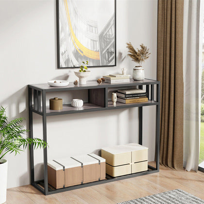 Industrial Narrow Slim Console Table Hallway Entryway Practical Display Shelf