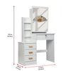 Dressing Table Stool Set Mirror Makeup Vanity Jewellery Table with Drawers White