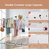 Double Garment Clothes Heavy Duty Rack Shelf Shirt Adjustable Hanging Rail Stand