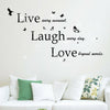 Walplus Wall Sticker Decal Classic Live Laugh Love Quote with Swarovski Crystals