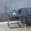 Living Room Glass Console Table Coffee Table Side End Table Chrome Leg Furniture