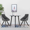 2x Grey&Brown Dining Chairs Set PU Faux Leather Padded Metal Legs Accent Chair