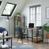 Modern Computer Desk Office Large Shelf Storage Metal Writing PC Laptop Table