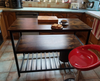 Industrial Kitchen Island Vintage Storage Table Rustic Metal Large Shelf Cabinet