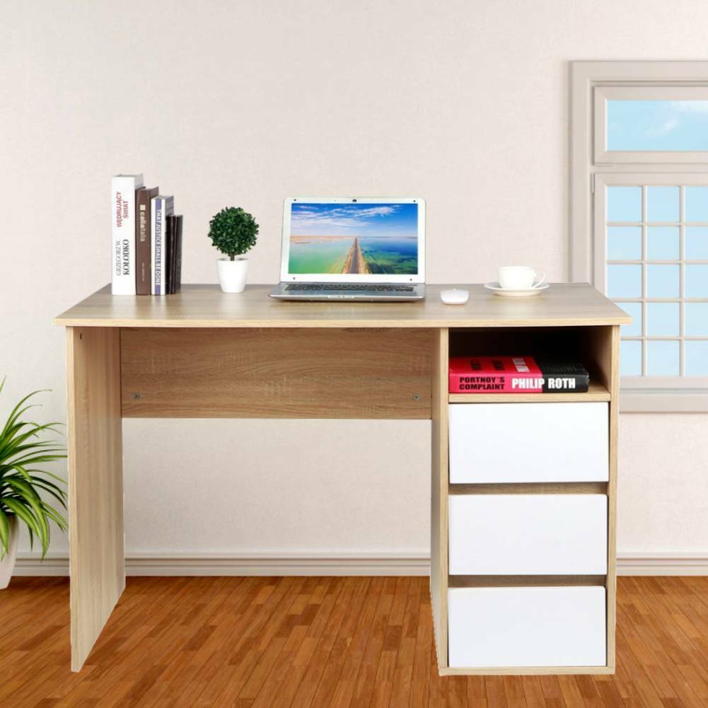 110cm Computer Table 110cm Large Computer Table PC Student Study Desk Storage Desk – Quildinc