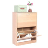Shoe Cabinet Storage Cupboard Footwear Stand Rack Wooden Unit With 2 Flip Door