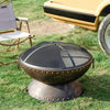 Cup Shape Fire Pit BBQ Firepit Brazier Stove Patio Heater Grill With Poker & Lid