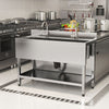 Stainless Steel Sink Commercial Restaurant Kitchen Prep Storage Shelf Basin 47in