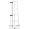 5 TIER WHITE CORNER FREESTANDING LADDER SHELF HOME DISPLAY BOOKCASE