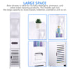 Wooden Bathroom Shelf Cabinet Cupboard White Bedroom Storage Unit Free Standing