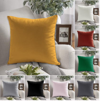 New Plain Luxury Velvet Cushion Cover With Piped Edges All Colours