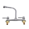 Modern Dual Lever Chrome Kitchen Sink Mixer Taps 2 Hole Deck Mounted Tap Faucet