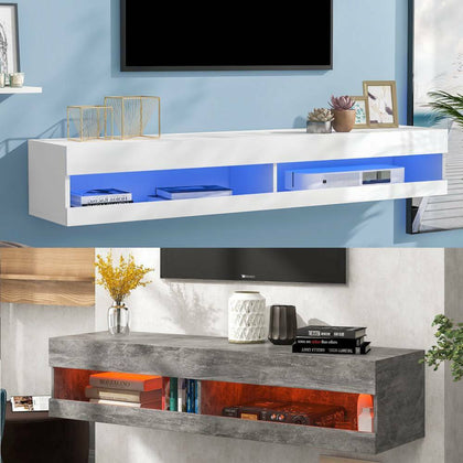 LED TV Stand Wall Mount Entertainment Center Floating TV Unit for Living Room